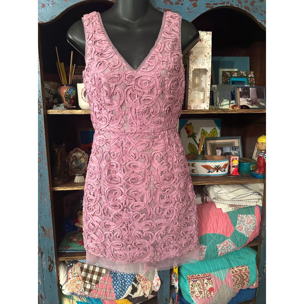 NWT BCBG MAX AZRIA $338 MARISSA LACE DRESS IN DUSTY LAVENDER 2